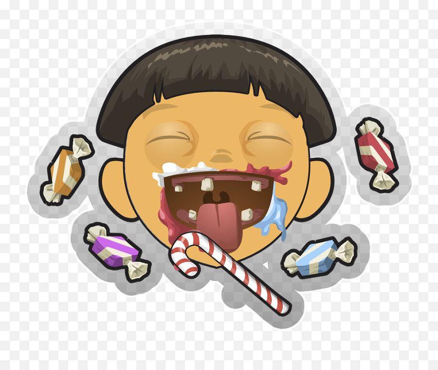 Free Candy Candy Cane Vectors - Eat Too Much Candies Clipart Emoji,Sticks Tongue Out Emoticon