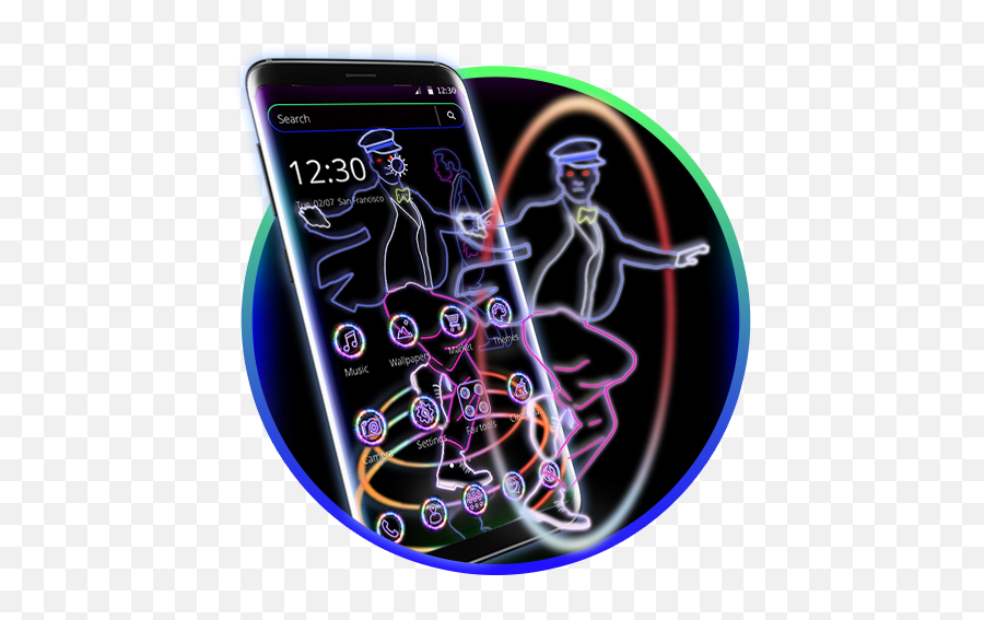 Amazoncom Neon Light Dancing Theme Appstore For Android - Smartphone Emoji,Dancing Emojis