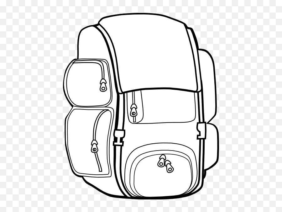 Black Backpack Clip Art At Vector Clip Art Clipartwiz - Back Pack Clip Art Black And White Emoji,Black Emoji Backpack