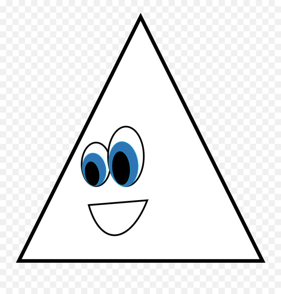 Smiley Triangle Clipart Black And White - Shapes Triangle Clipart Emoji,Black Triangle Emoji