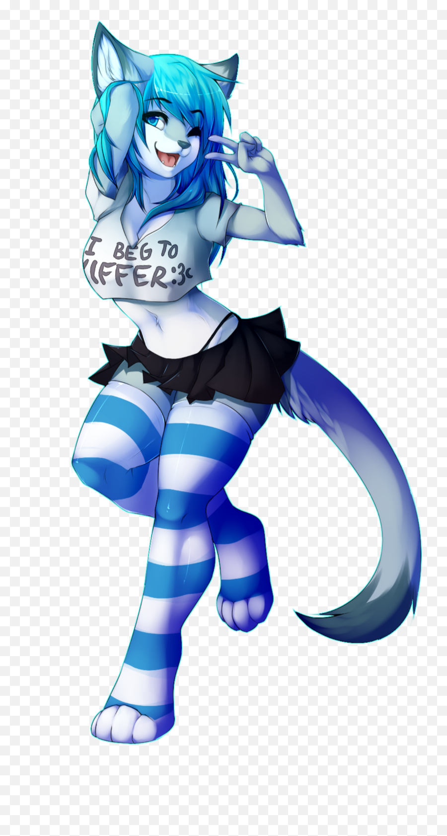 Furry Furryanime Wulf Wolf Girl Blue - Furry Funny Emoji,Furry Emoji