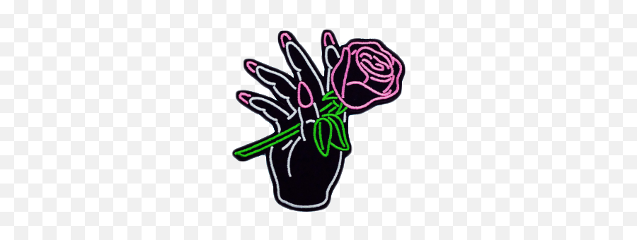 Tumblr Aethstic Rose Hand Tren Sticker By Hi - Neon Retro Png Emoji,Hi Five Emoji