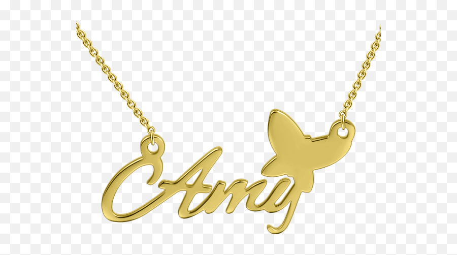 Amy - Copper925 Sterling Silver Personalized Name Necklace Necklace Rose Gold Name Amy Emoji,Chain Emoji