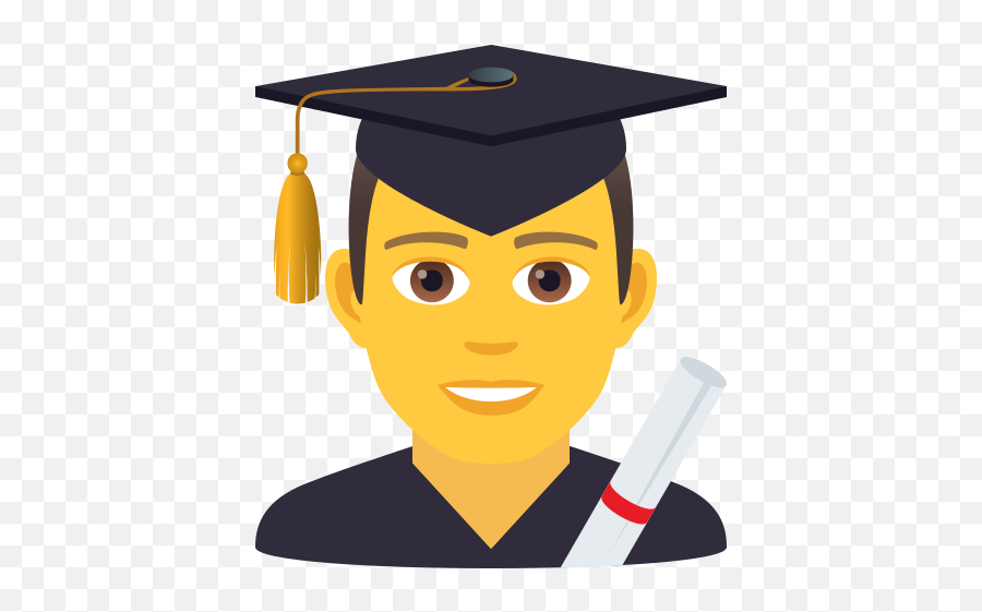 Emoji Male Student - Emoji Man Office,Grad Cap Emoji