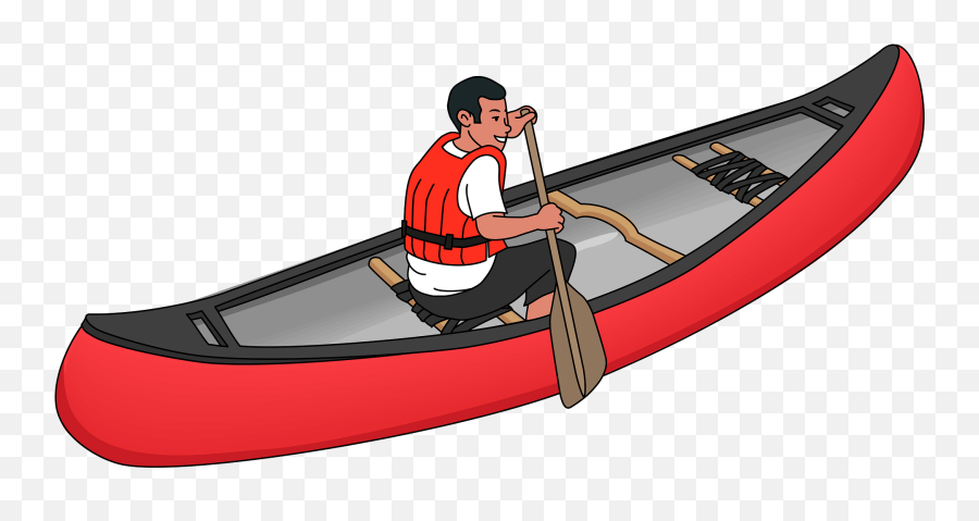 Man Is Paddling A Canoe Clipart - Boatman Emoji,Kayak Emoji