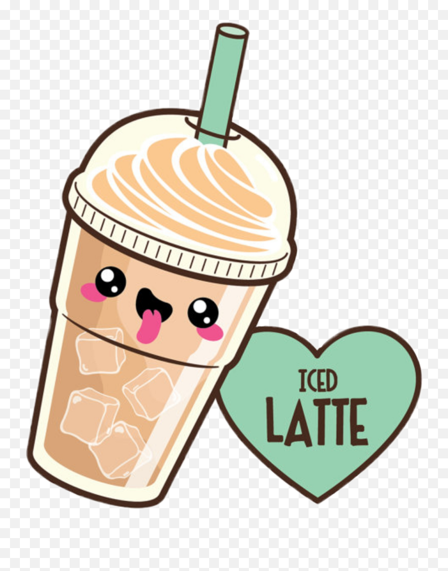 Coffee Sticker - Kawaii Coffee Emoji,Iced Coffee Emoji