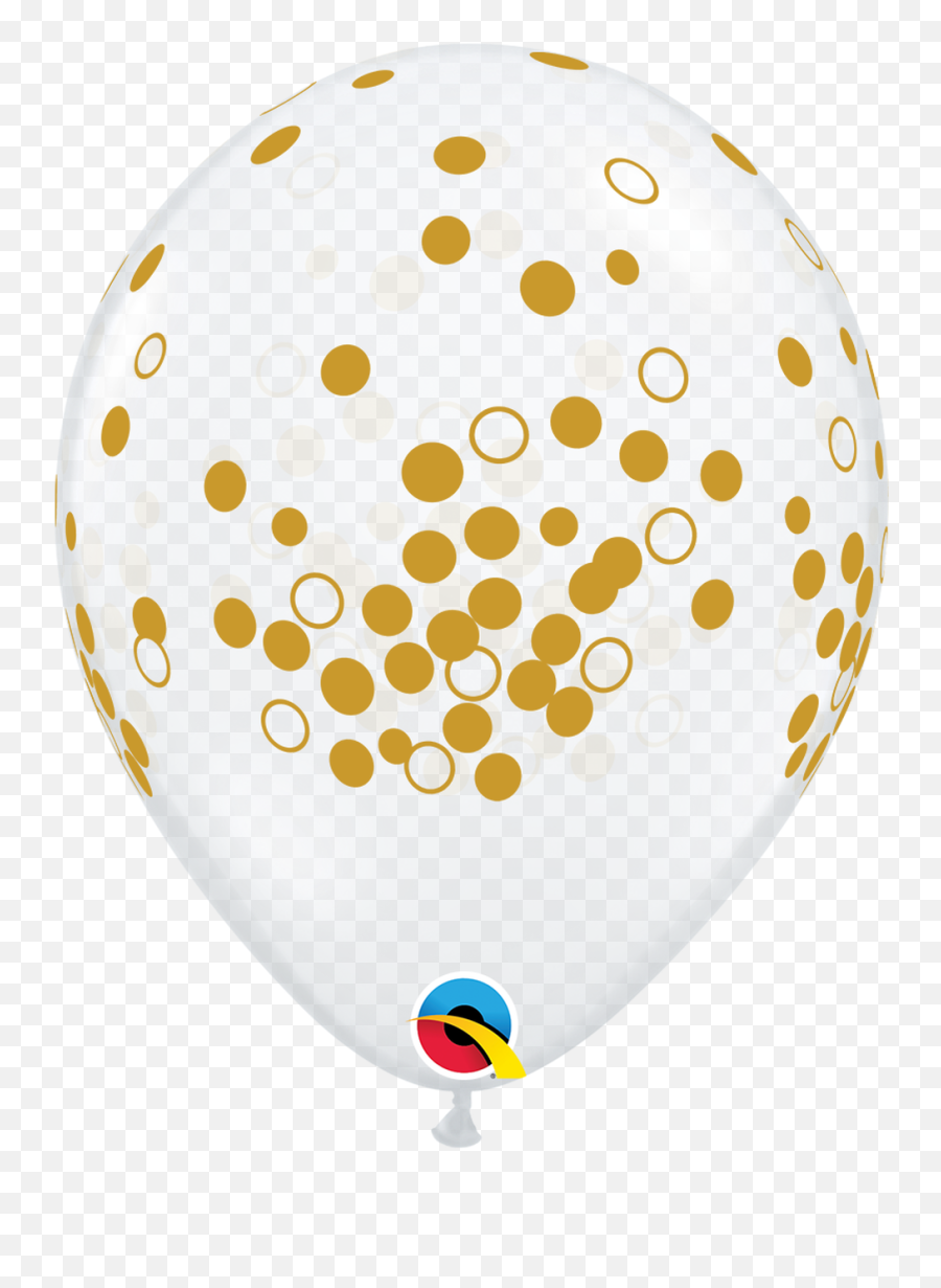 11 Qualatex Gold Confetti Dots - 50 Ct Balloon Emoji,Confetti Emoji Transparent