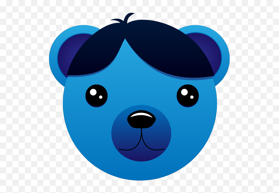 Cartoon Bear With Moist Eyes Vector - Cartoon Blue Bear Cute Emoji,Gummy Bear Emoji