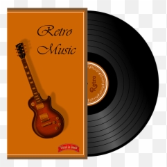 Vinyl Retro Music - Guitar Emoji,Vinyl Record Emoji