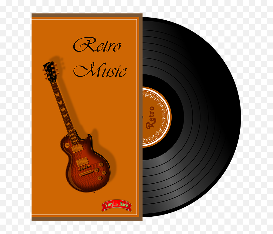 Vinyl Retro Music - Guitar Emoji,Vinyl Record Emoji