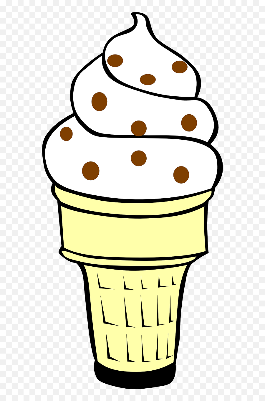 Ice Cream Ice Cone Waffle Food - Vanilla Ice Cream Cone Clip Art Emoji,Emoji Chocolate Ice Cream