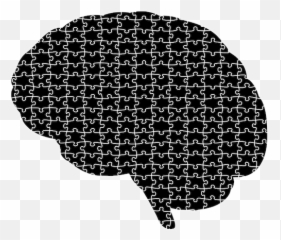 Brain Puzzle Silhouette - Brain Puzzle Black And White Emoji,Emoji Jigsaw Puzzle