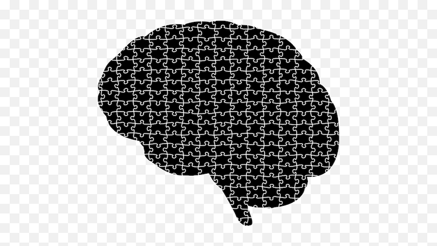 Brain Puzzle Silhouette - Brain Puzzle Black And White Emoji,Emoji Jigsaw Puzzle