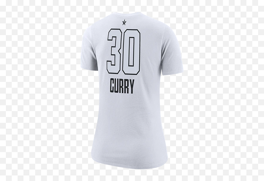 2018 Nba All - Star Game Womenu0027s Stephen Curry Player Tshirt White Active Shirt Emoji,Curry Emoji