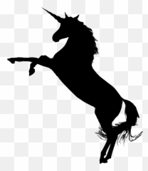 Unicorn Fantasy Animal Equine Galloping - Horse On Hind Legs Silhouette Emoji
