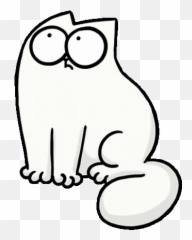 White Cat Hello Sticker by Simonu0027s Simple cat drawing - Cute Emoji