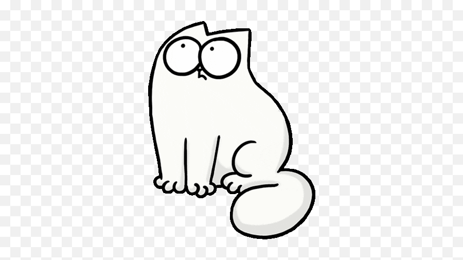 White Cat Hello Sticker By Simonu0027s Cat Simple Cat Drawing - Simon Cat Cute Emoji,Cat Emoji Android