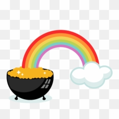 Rainbow With Pot Of Gold Clipart Clipartfest - Pot Of Gold With Rainbow Clipart Emoji,Pot Of Gold Emoji