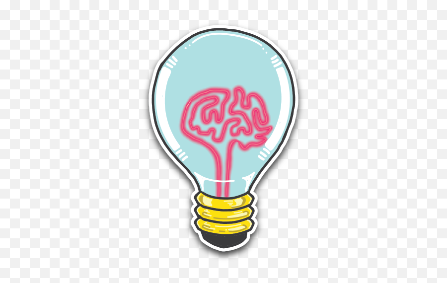 Light Bulb Brain - Brain Sticker Png Emoji,Lightbulb Emoji