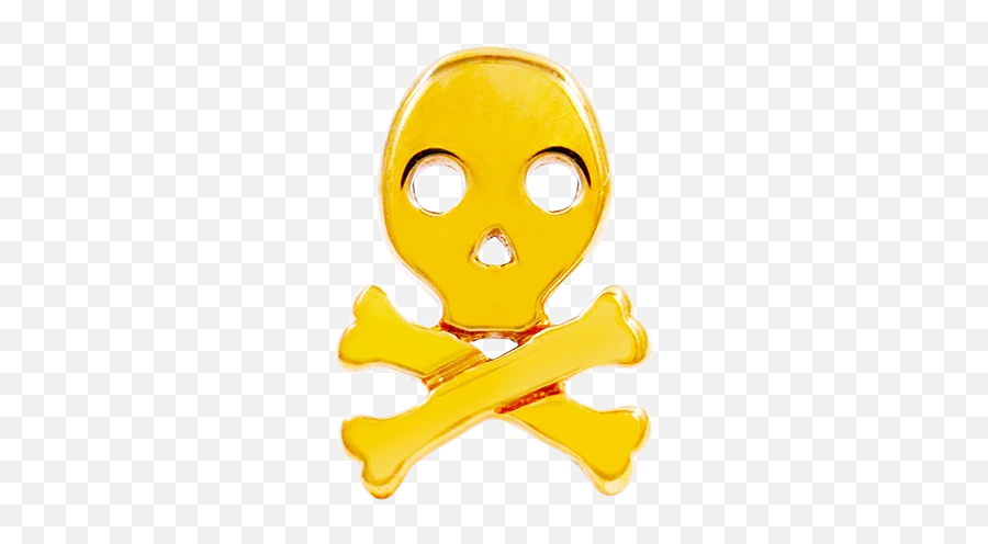 14ct Gold Skull U0026 Crossbones End - Dot Emoji,Skull Emoticon