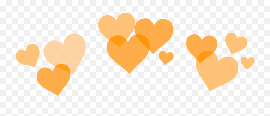 Orange Heart Hearts Crown Heartcrown Orange Aesthetic - Black Heart Crown Png Emoji,Golden Heart Emoji