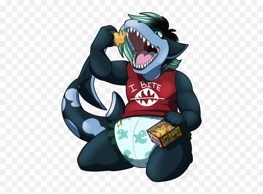 Nom Nom Hangry Shark Commission By - Fictional Character Emoji,Hangry Emoji