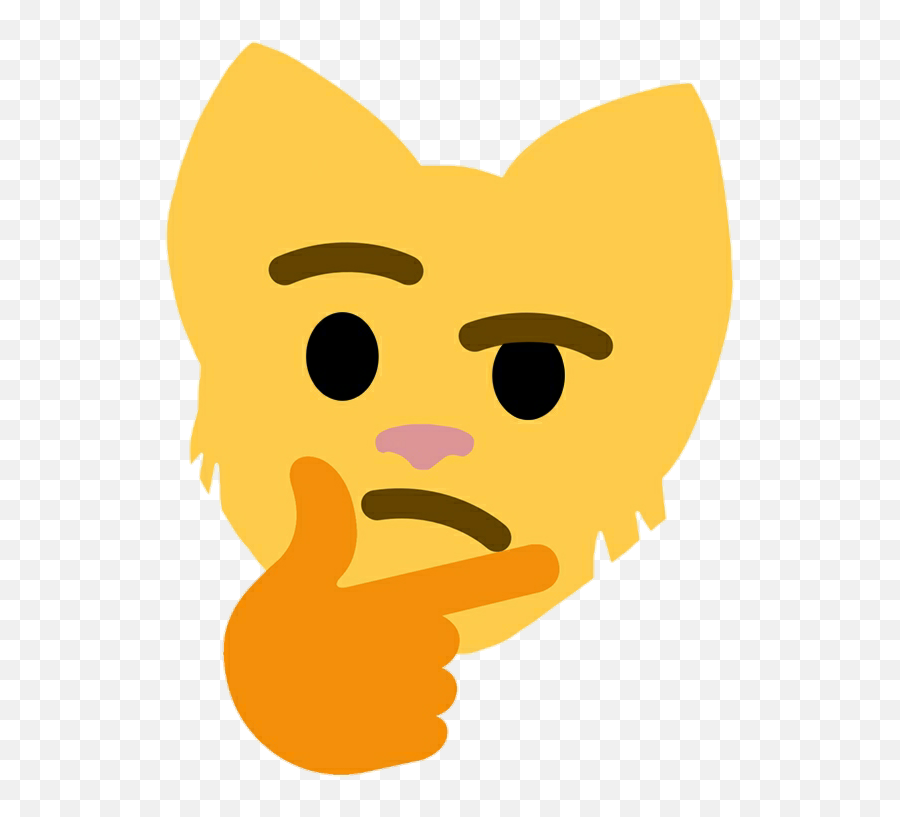 Emoji Cat Gato Amarillo Cara Pensativo Interrogacion - Discord Thinking Cat Emoji,Emoji Pensativo