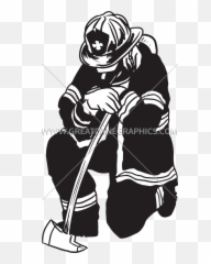 Knight Kneeling Transparent Png - Firefighter Black And White Png Emoji,Kneeling Emoji