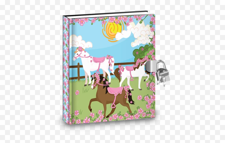 Lovely Pink Horse Kids Diary - Cartoon Emoji,Emoji Horse And Plane