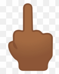 Middle Finger Emoji With Medium - Brown