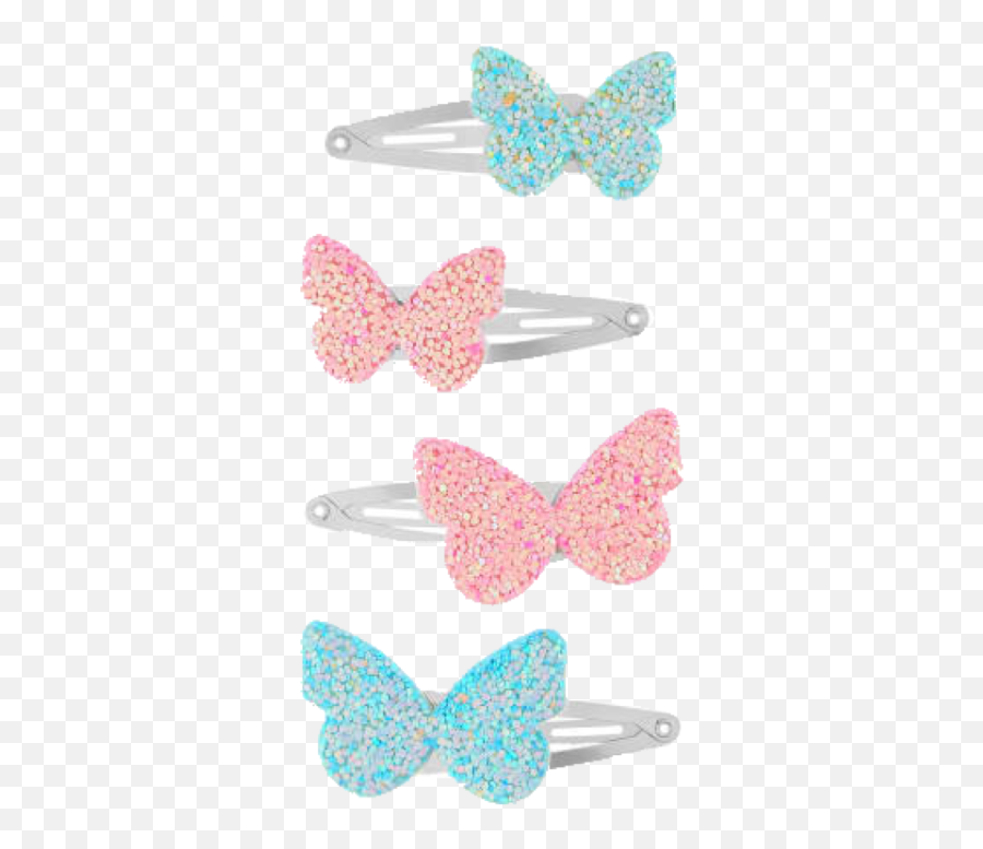 Butterfly Hair Clips Aesthetic - Butterfly Hair Clips Transparent Background Emoji,Emoji Hair Bows