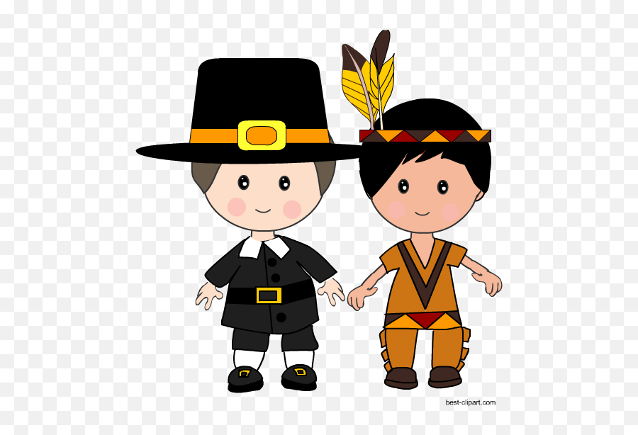Free Thanksgiving Pilgrims And Native Americanu0027s Clip Art - Pilgrim Native American Clipart Emoji,Pilgrim Emoji