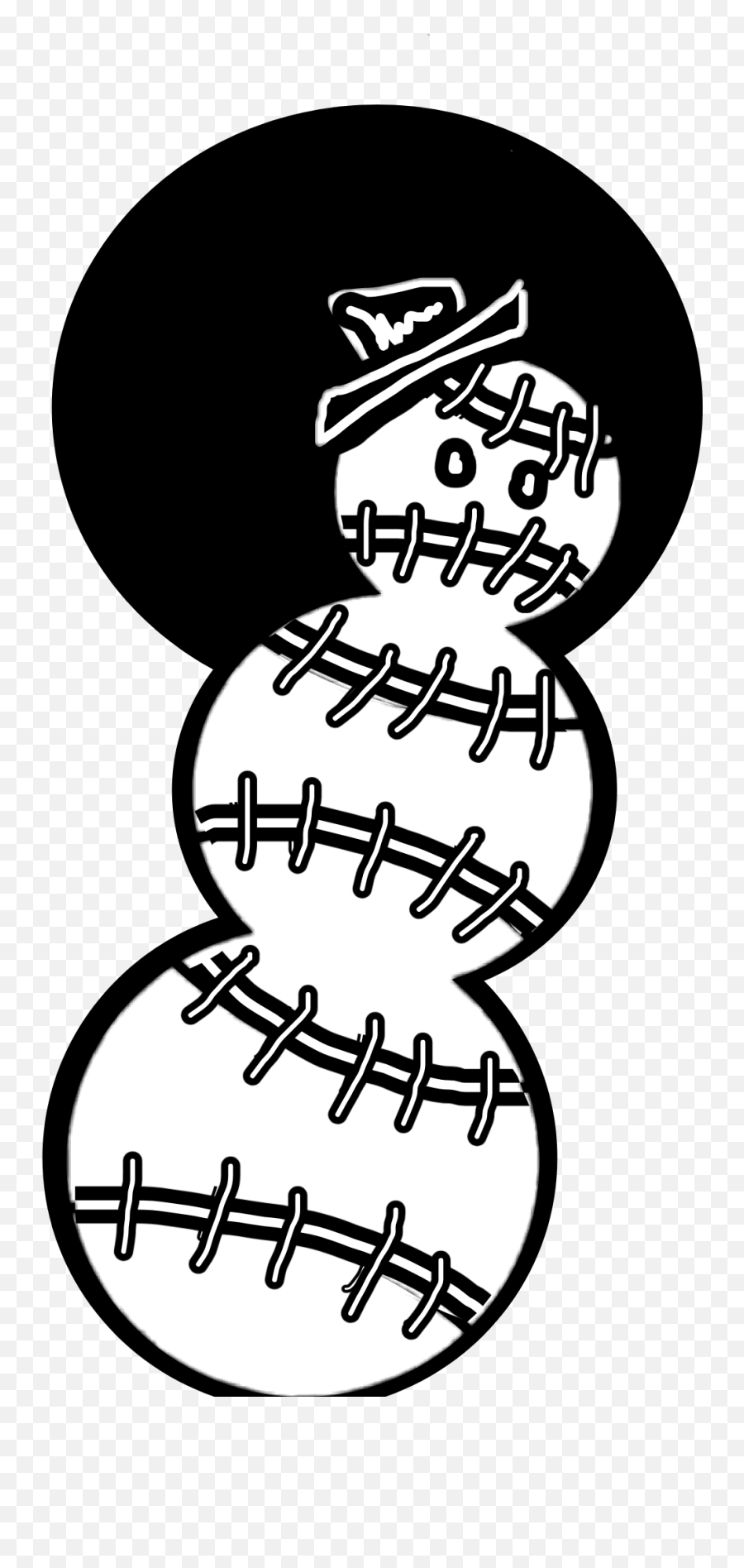 Frankenstein Snowman Baseballs Holloween Christmas Fran - Clip Art Emoji,Black Snowman Emoji