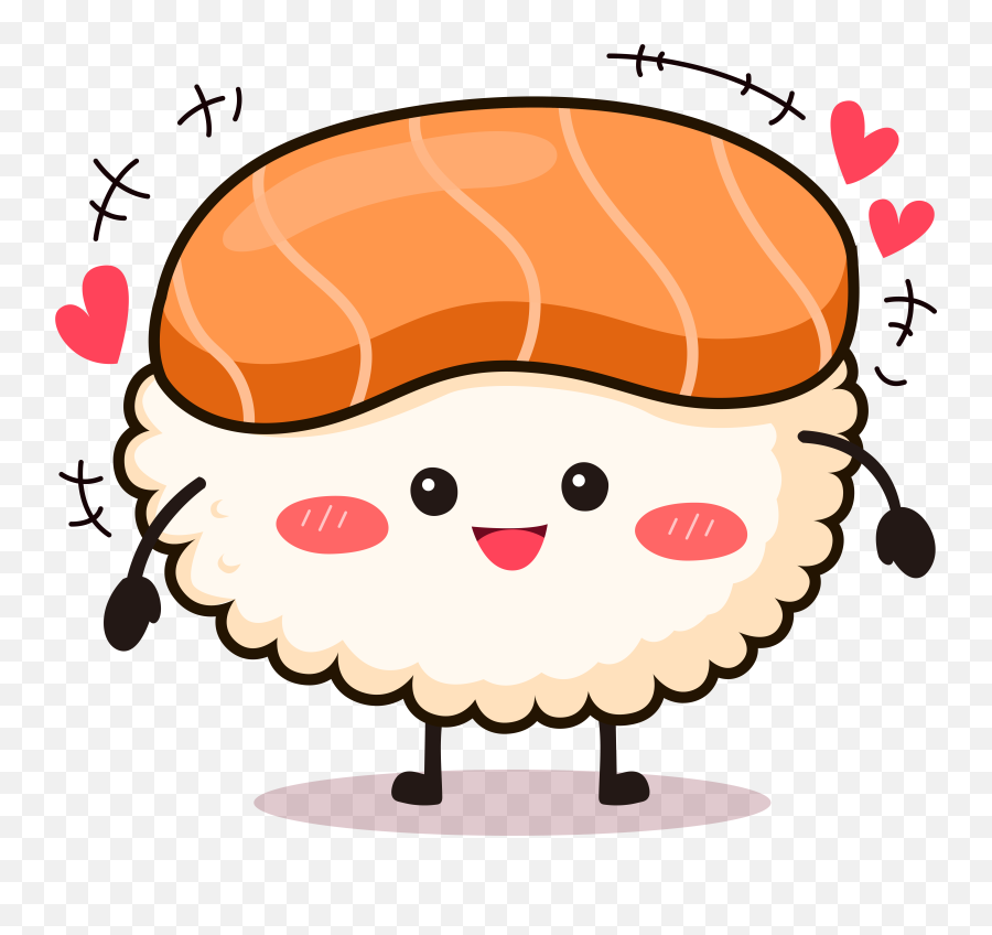 Sushi Expression Heureux Japonais Image Png Et Vectorielle - Cute Sushi Png Emoji,Sushi Emoji