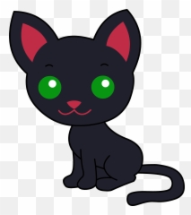 Black Kitten Clipart Free Clipart - Cat Clipart Cute Png Emoji,Kitten Emoticons