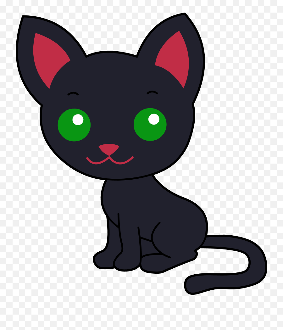 Black Kitten Clipart Free Clipart - Cat Clipart Cute Png Emoji,Kitten Emoticons