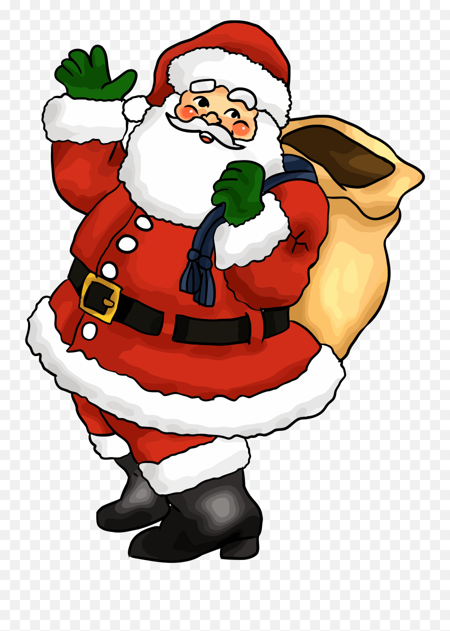 Christmas Santa Claus Bye Cartoon - Santa Claus Animated Png Emoji,Santa Clause Emoticon