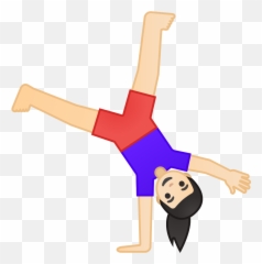 Noto Emoji Oreo 1f938 1f3fb 200d 2640 - Cartoon Girl Doing A Cartwheel,Stretching Emoji
