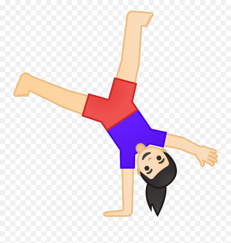Noto Emoji Oreo 1f938 1f3fb 200d 2640 - Cartoon Girl Doing A Cartwheel,Stretching Emoji