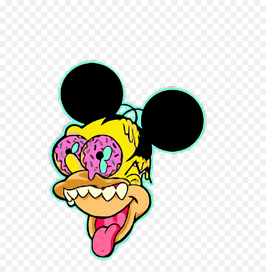 Mickey Mouse Mickey Thesimpsons Trippin Trippy Colors - Trippy Mickey Mouse Drawing Emoji,Mickey Mouse Emoji