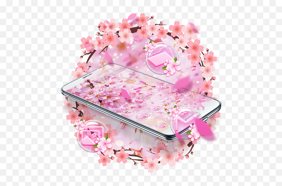 Pink Sakura Theme - Cherry Blossom Emoji,Sakura Flower Emoji
