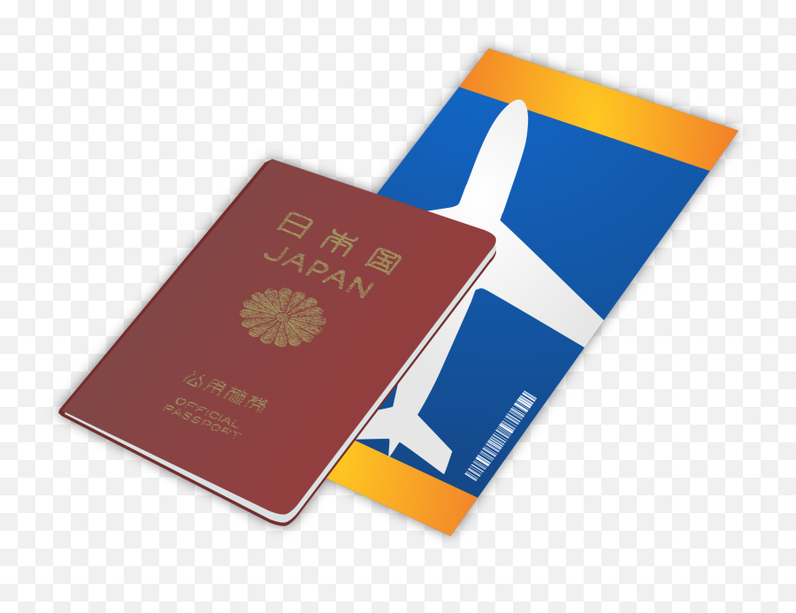 Japanese Passport Vector Clipart Image - Air Ticket And Pasport Emoji,Japanese Text Emojis