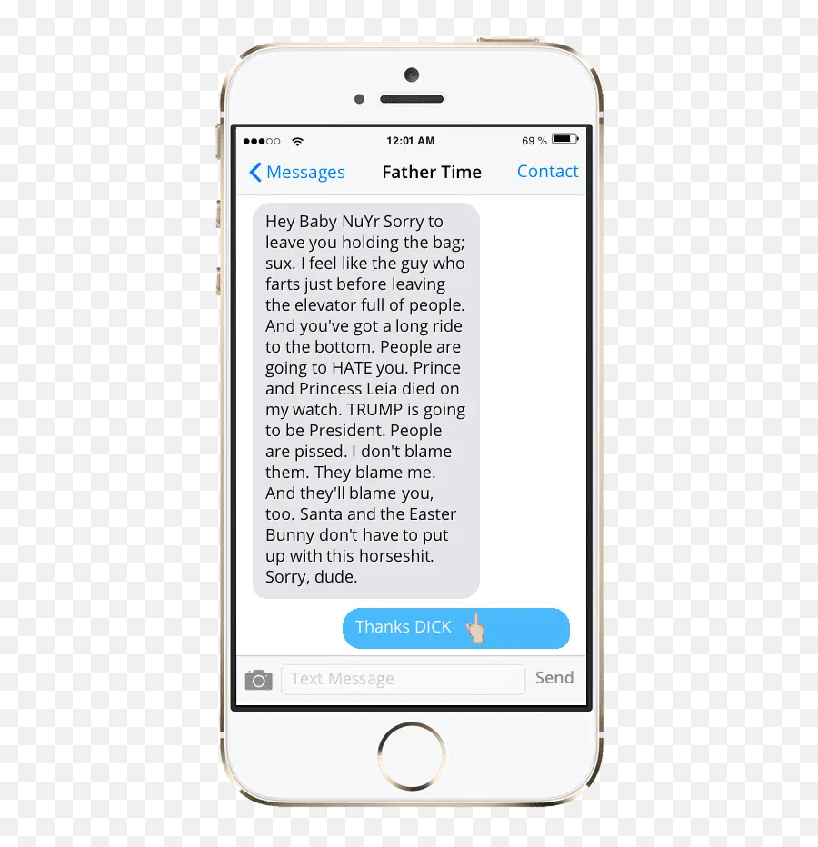 A Text From Father Time To Baby New Year Weekly Humorist - Screenshot Emoji,Playboy Emoji