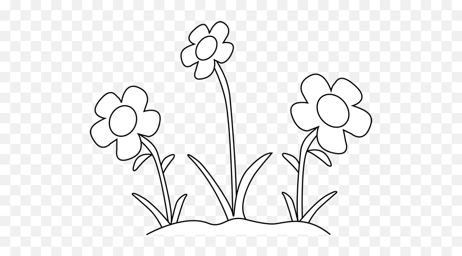 Free Flowers Black And White Clipart Download Free Clip Art - Flowers Clipart Black And White Emoji,Black And White Flower Emoji