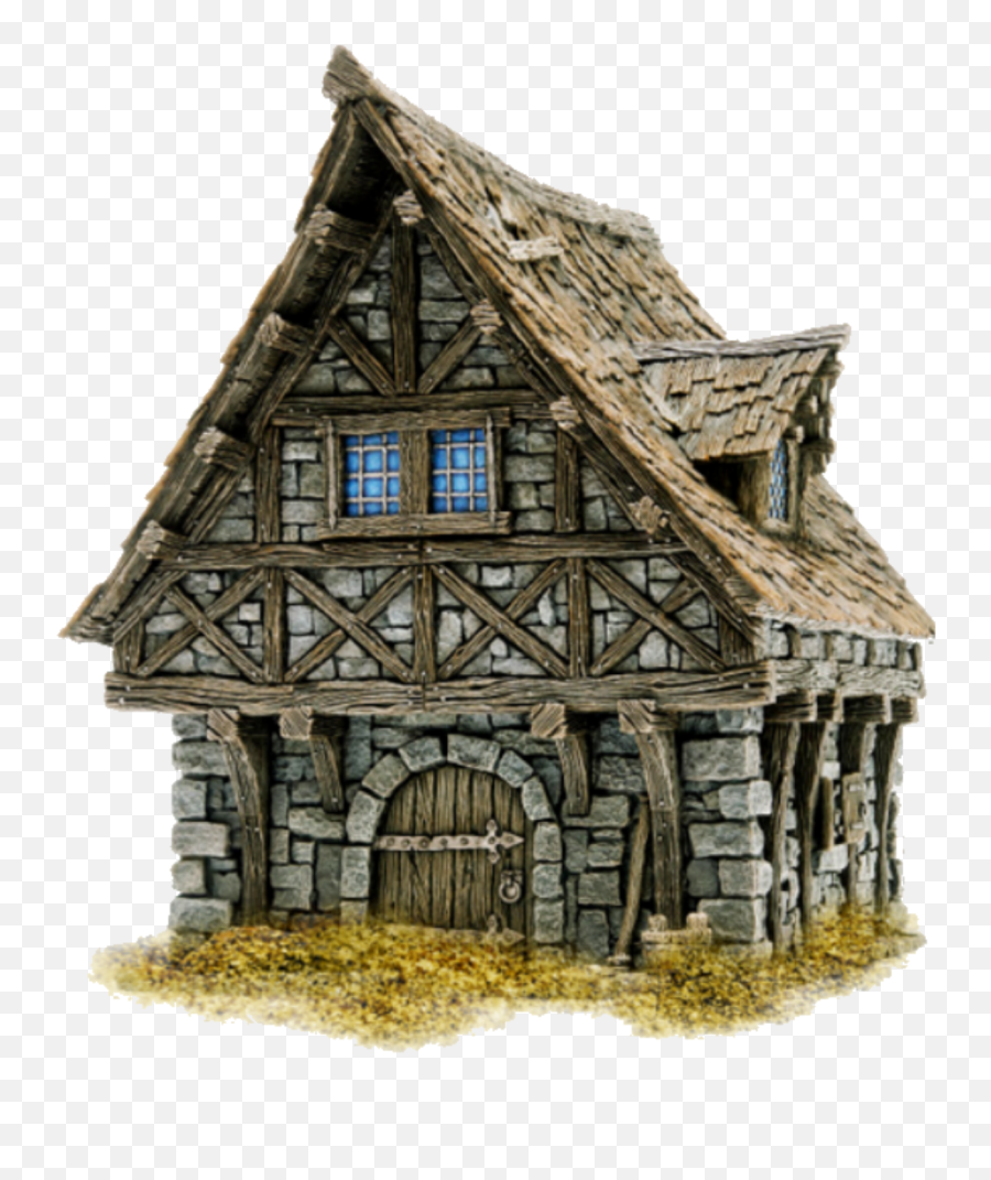 House Building Cottage Stone - Stone Medieval Peasant House Emoji,House Candy House Emoji