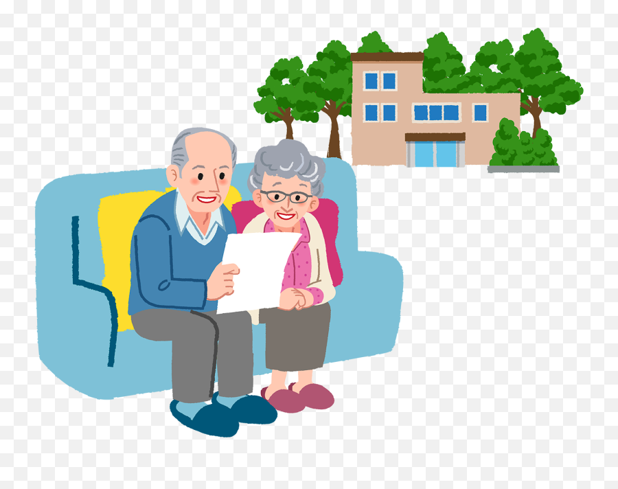 Retired Couple Sitting On A Couch - Altenpflege Clipart Retired Couple Clipart Emoji,Couch Potato Emoji