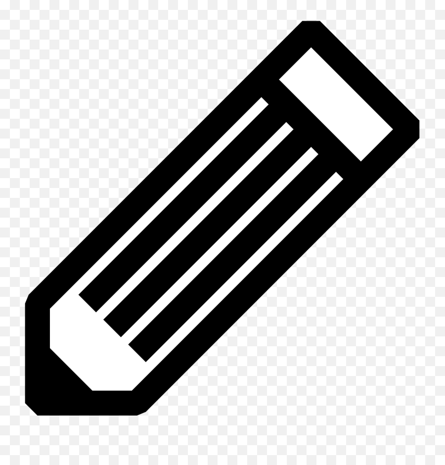 Pencil Office Supply Writing Tool - Transparent Background Black And White Pencil Emoji,Emoji Pencil Case