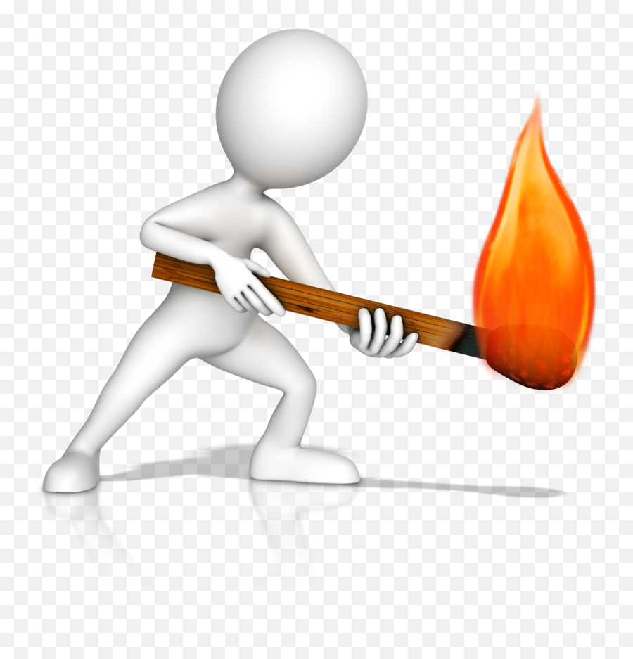 A Little Spark Can Start A Big Fire - White 3d Man Fire Emoji,Spear Emoji