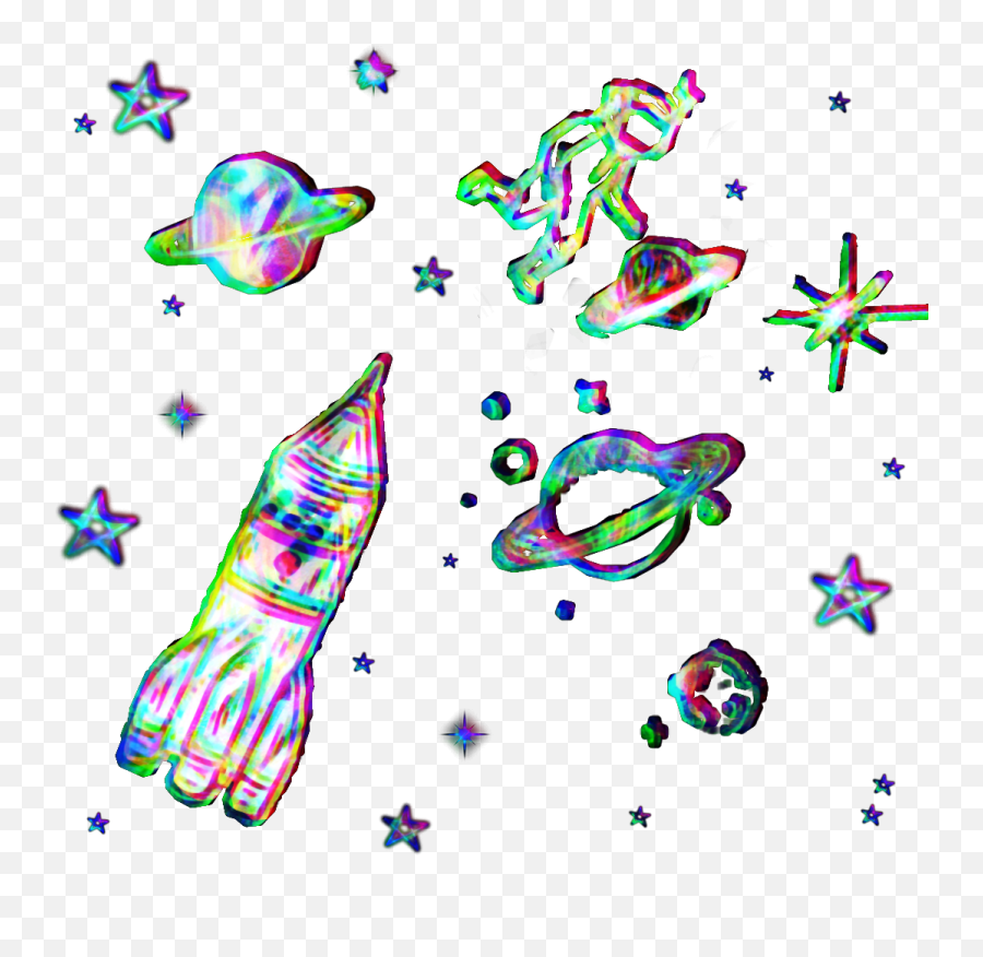 Space Glitch Galaxy Espacio Planets - Clip Art Emoji,Alien Rocket Emoji