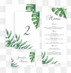 Botanical Leaves Wedding Table - Brochure Emoji,Custard Emoji